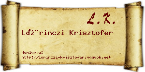 Lőrinczi Krisztofer névjegykártya
