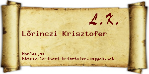 Lőrinczi Krisztofer névjegykártya